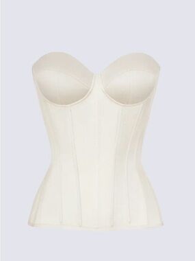Corset Satin Top in White